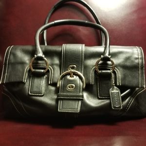 Coach black leather handbag